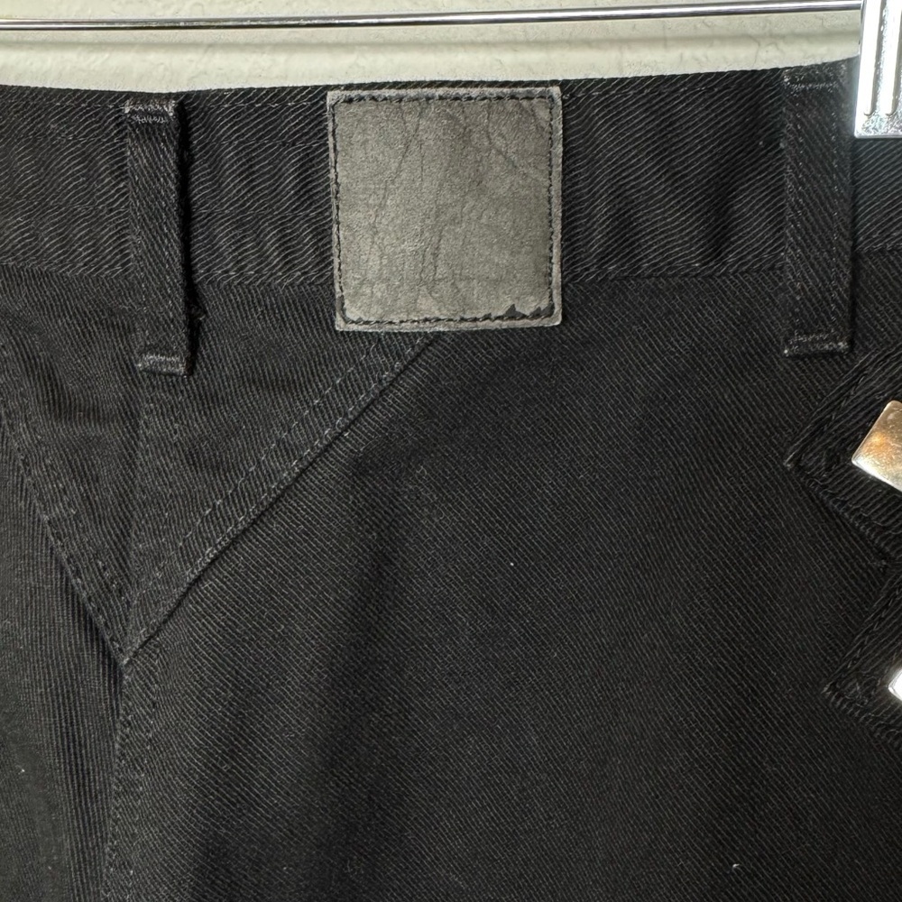 Rockies Vintage 90s High Waist Studs Triangle Black Denim Jeans size 13/14 - Picture 7 of 11